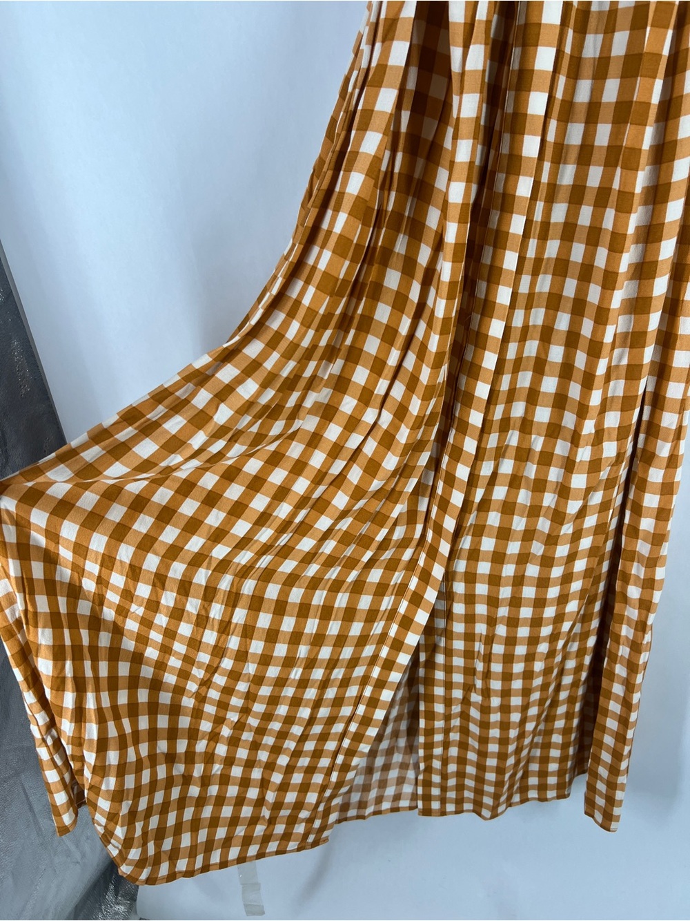 Uterqüe Mustard Gingham Maxi Dress - Picture 6 of 16